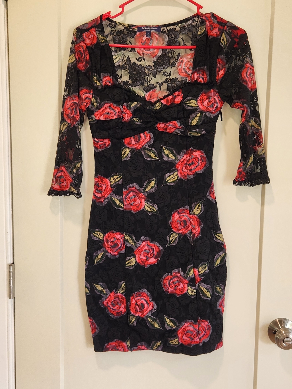 Eric Daman for Charlotte Russe Romantic Goth Rose Mesh Lace Dress Size S